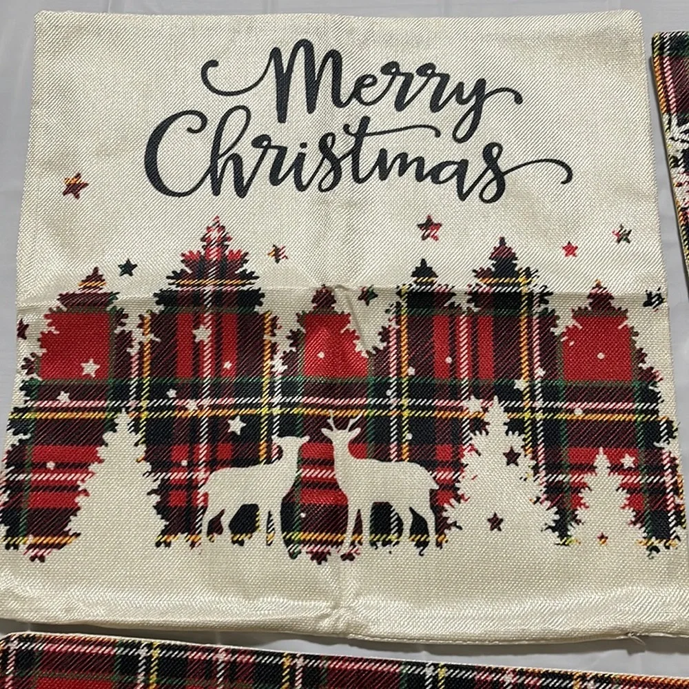 COPY - 4pcs Christmas Throw Pillows, inserts NOT included- 17.7x17.7 Inch B6